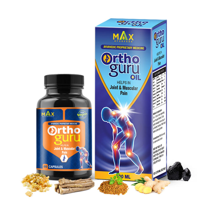 Ortho Guru Oil + Capsules combo for Joint & Muscular Pain